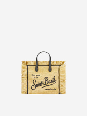 Mini-Vanity-Strohtasche mit Stickerei