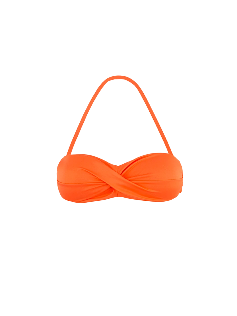 Top beandeau arancione