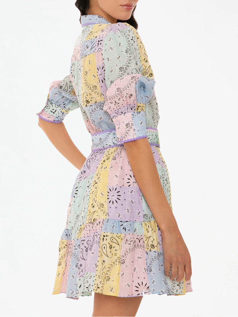 Multicolor bandanna linen short dress Daisi - MC2 Saint Barth