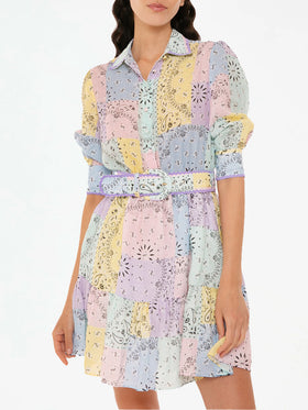 Multicolor bandanna linen short dress Daisi - MC2 Saint Barth