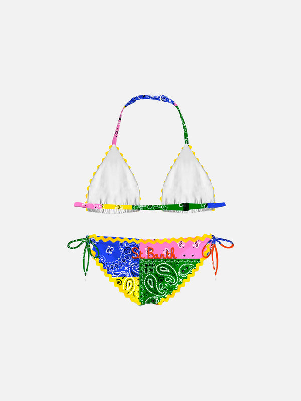 Bikini da bambina con stampa bandana