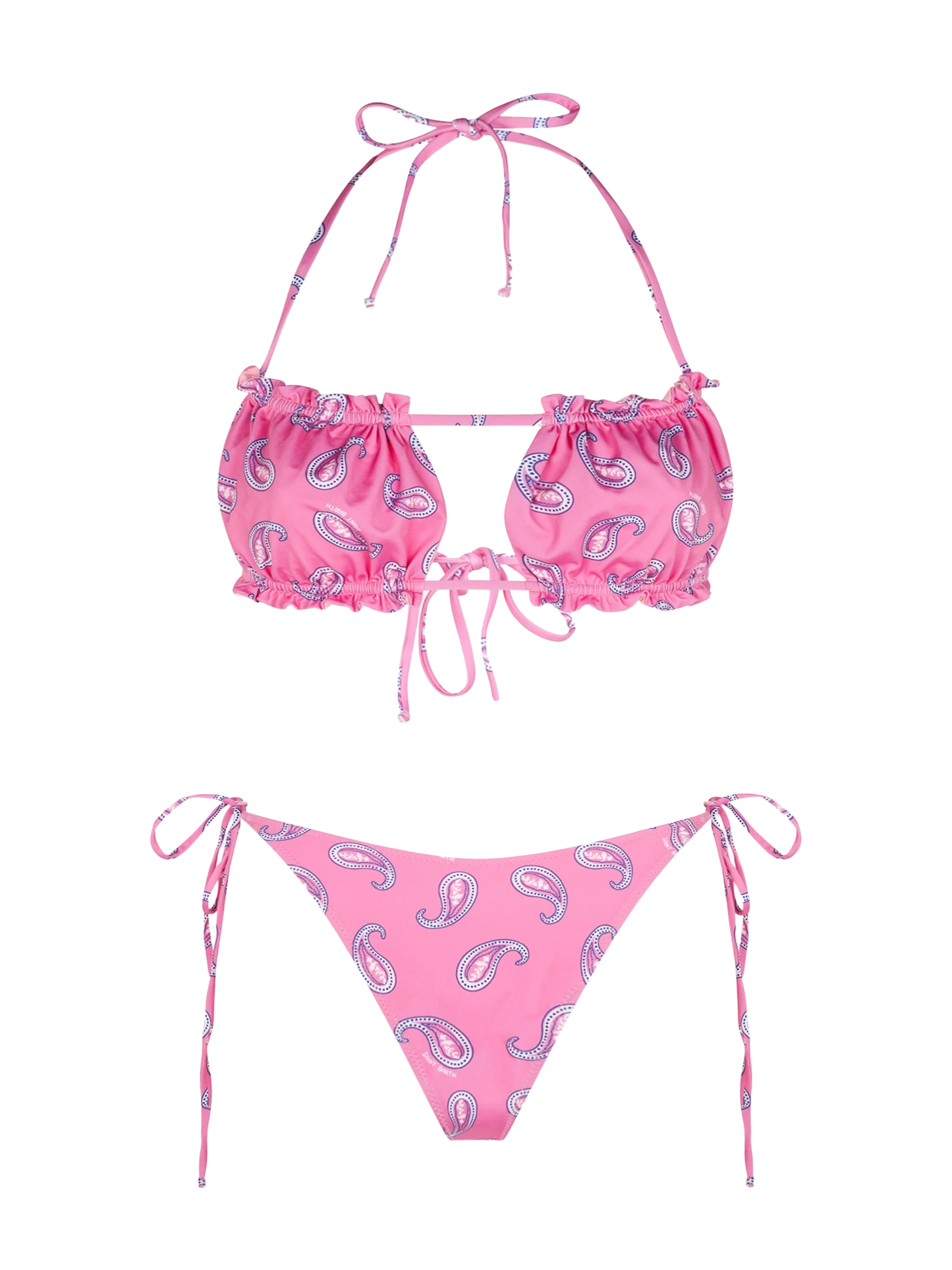 Bikini da donna a fascia con stampa paisley