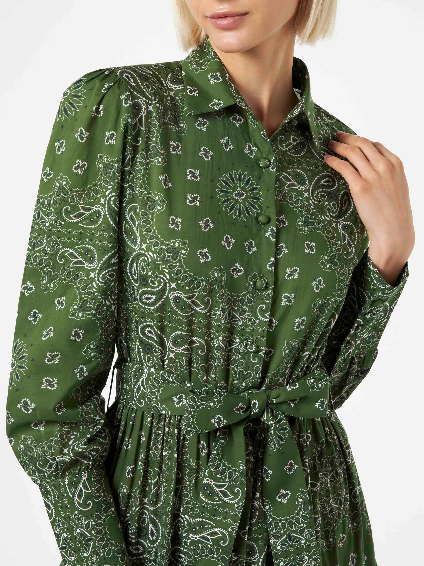 Woman green bandanna long dress Jensen - MC2 Saint Barth