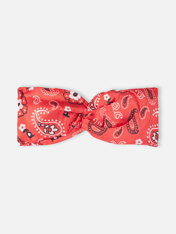 Rotes Bandana-Haarband für Damen