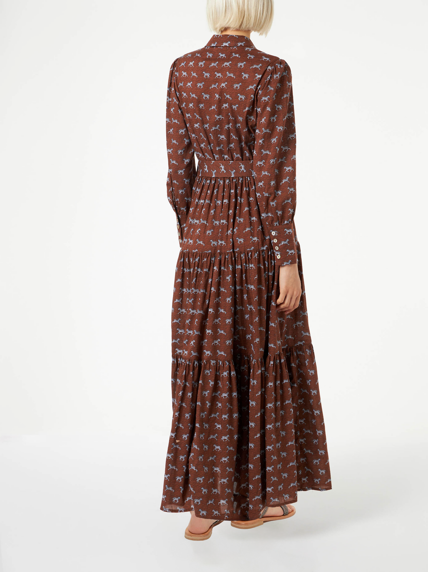 Woman long dress Jensen with zebra print