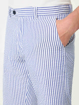 Blue striped bermuda shorts