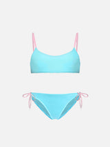 Lost in St. Barth embroided writing girl's bralette bikini