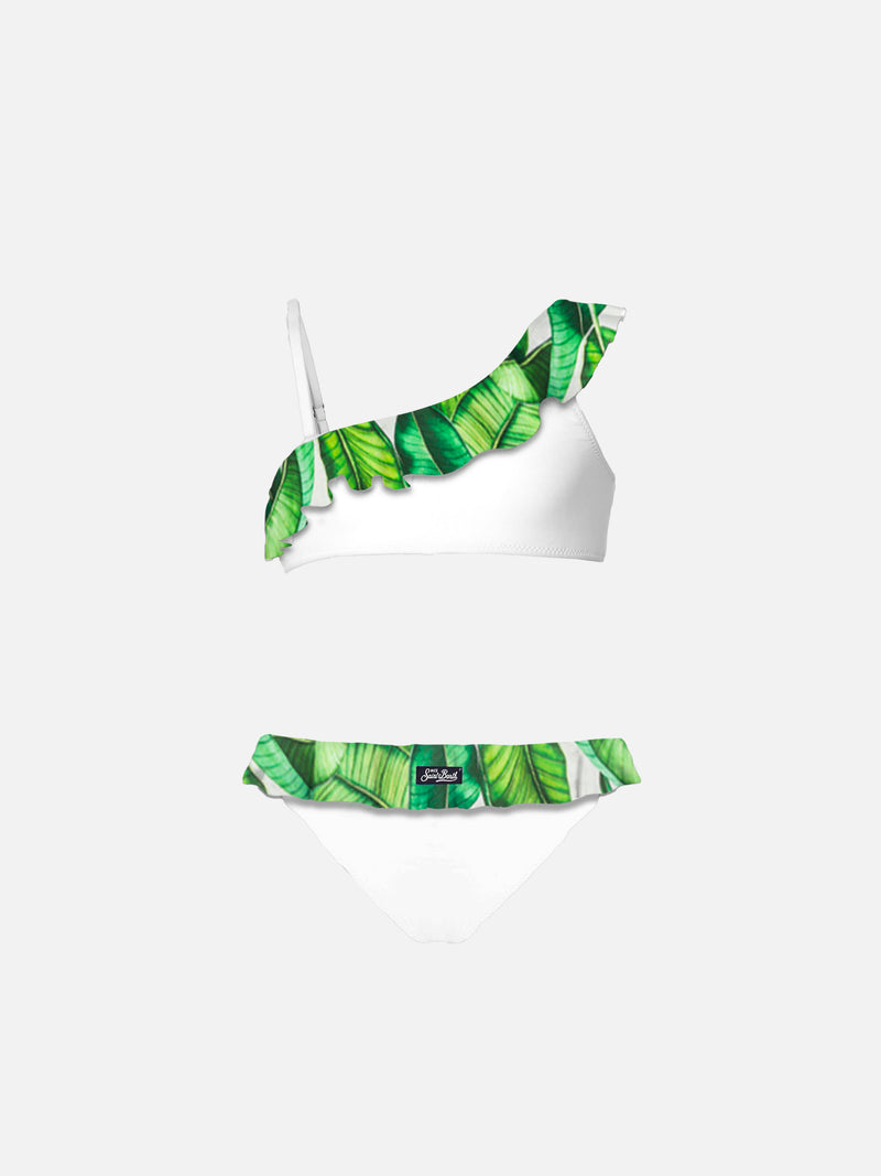 Bikini da bambina monospalla con volant