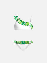 Bikini da bambina monospalla con volant