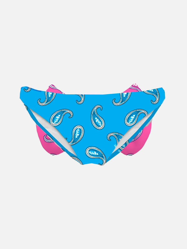 Slip da bagno da bambina con stampa paisley