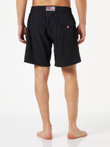 Bequeme und elastische Herren-Badeshorts in Schwarz