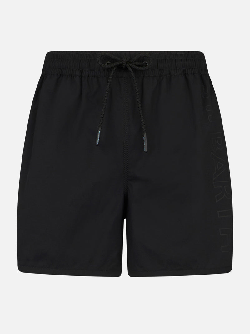 Man swim shorts with side logo and contrast