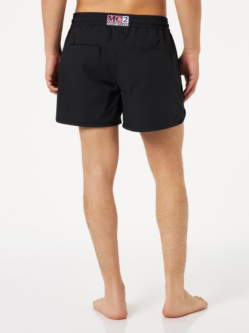 Man swim shorts with side logo and contrast