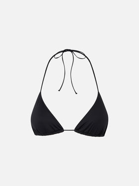 Woman black triangle top