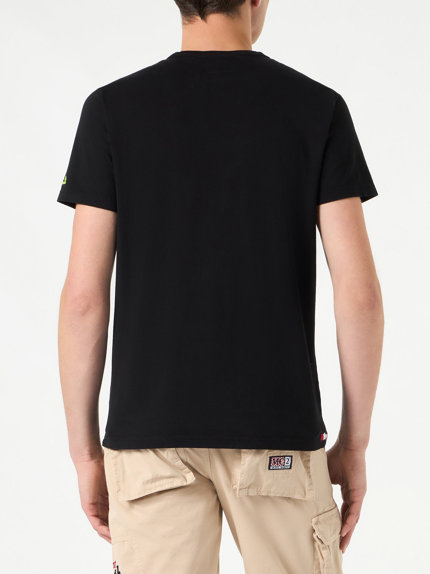 Man black cotton t-shirt