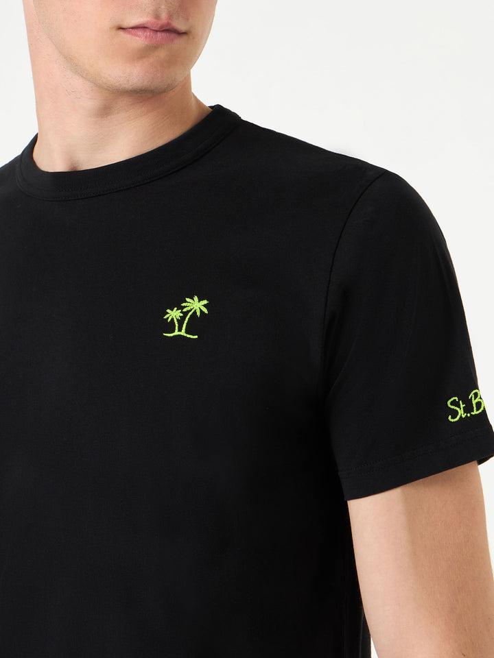 Man black cotton t-shirt