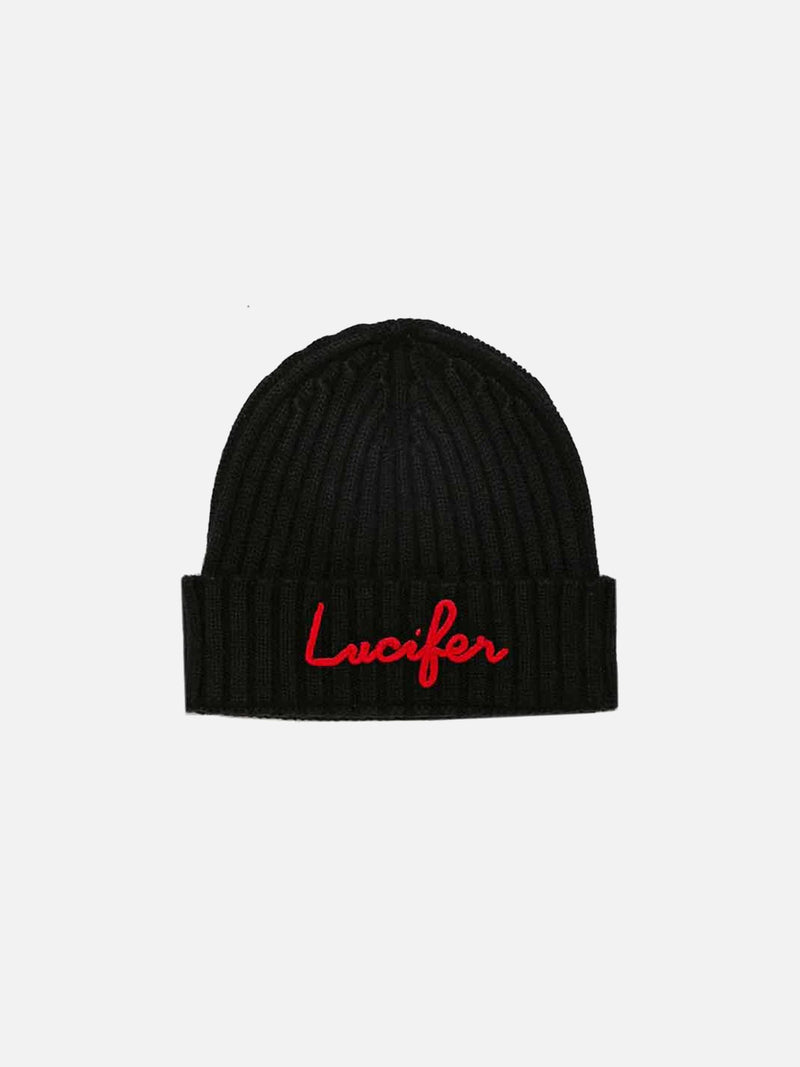 Cappello in misto cashmere con ricamo Lucifer