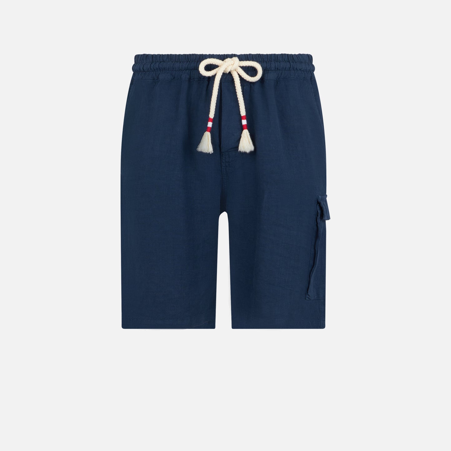 Bermuda da uomo in lino blu navy