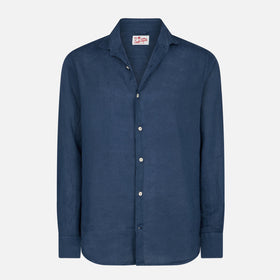 Navy blue linen shirt Pamplona