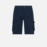 Pantaloncino cargo da uomo in cotone blu