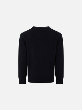 Blue navy Snoopy Winter mood sweater for boy - Special edition