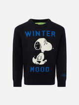 Blauer Marineblauer Snoopy Winter Mood-Pullover für Jungen – Sonderedition