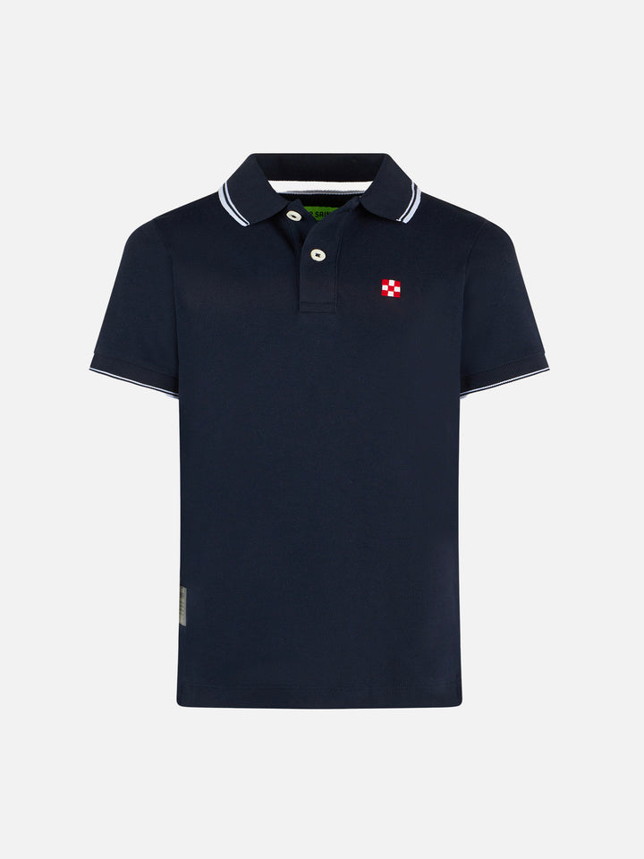 Blue piquet polo with St. Barth logo - MC2 Saint Barth