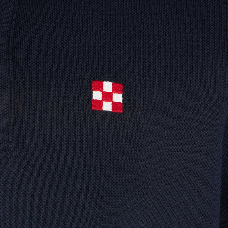 Blue piquet polo with St. Barth logo