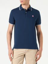 Polo piquet blu navy con logo St. Barth