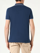 Blue navy piquet polo with St. Barth logo