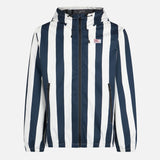 Man hooded lightweight windbreaker with striped print