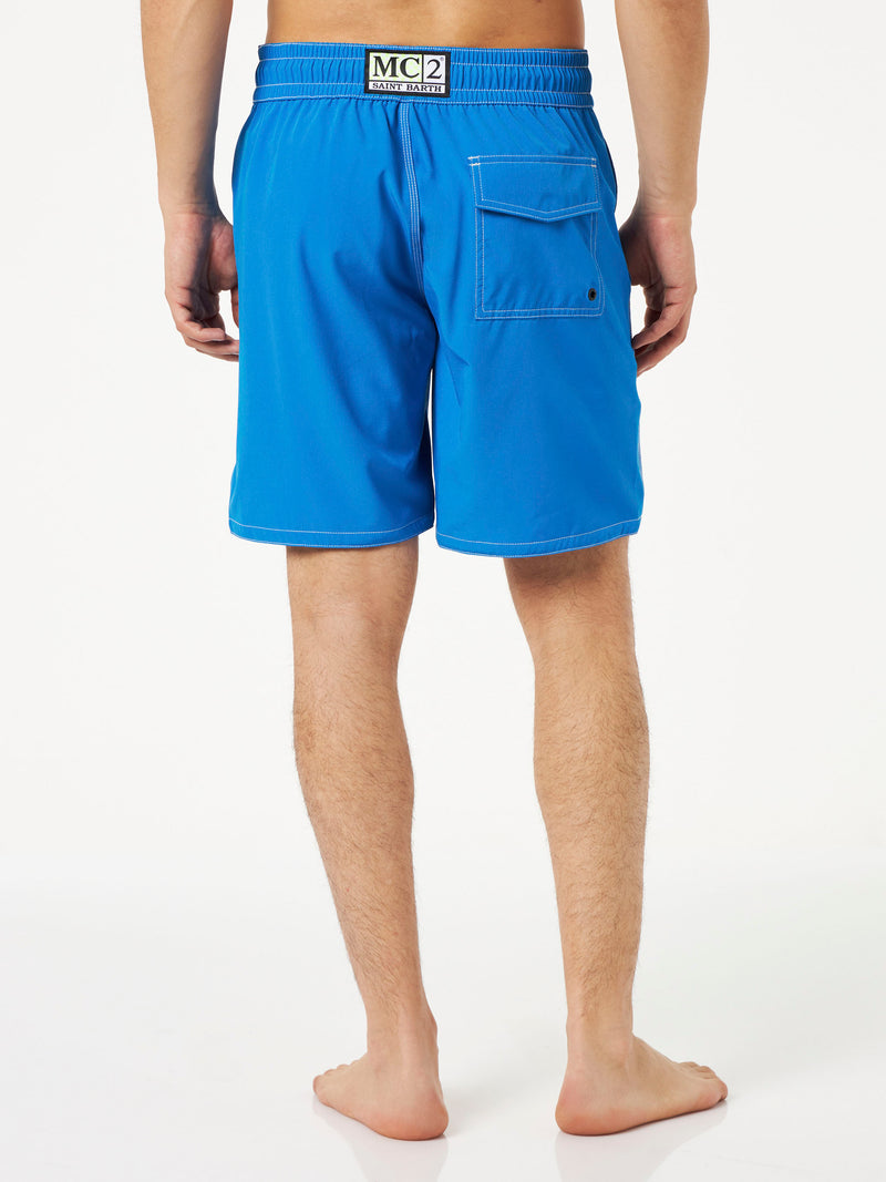 Blaue Surf-Badeshorts für Herren mit Komfort und Stretch