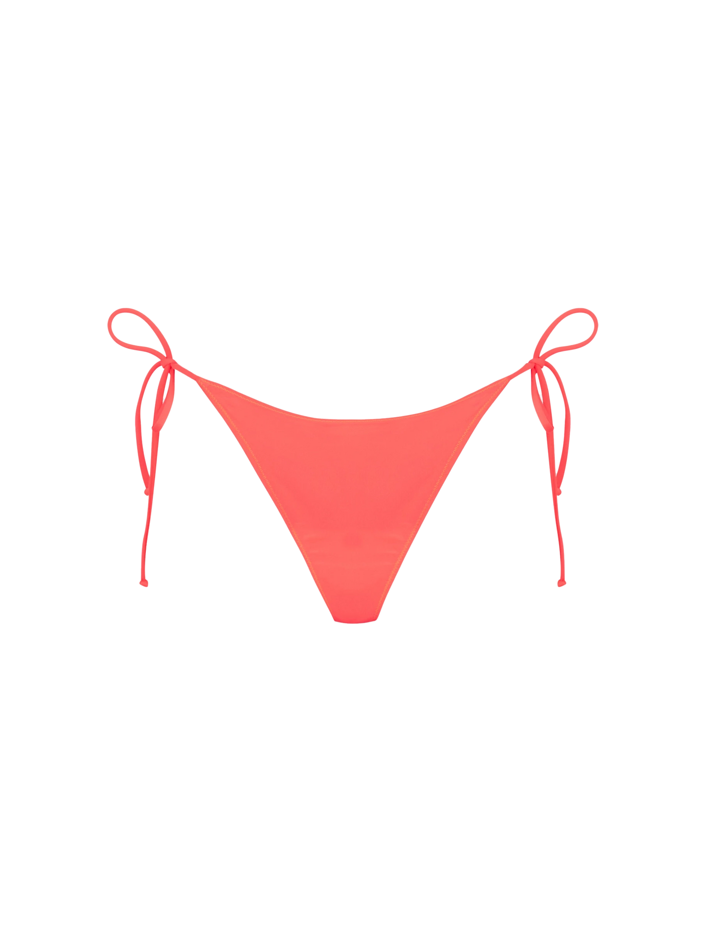 Woman fluo red swim briefs with side laces