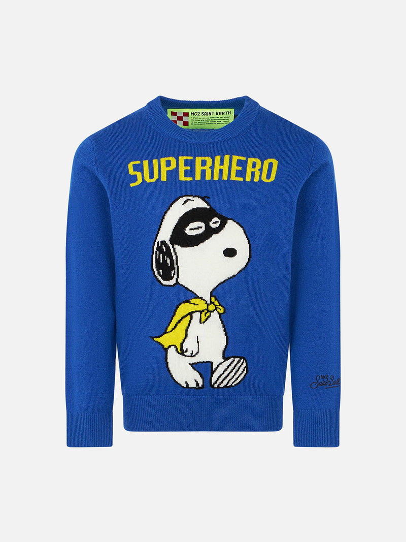 Blauer Jungenpullover mit Snoopy-Superhelden-Aufdruck | SNOOPY – PEANUTS™ SONDEREDITION