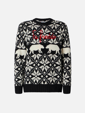 Maglione da bambino girocollo con fantasia norvegese