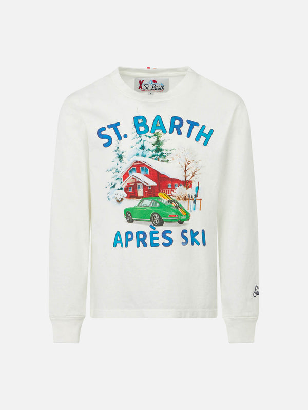 Schweres Baumwoll-T-Shirt für Jungen mit St. Barth Après Ski-Aufdruck