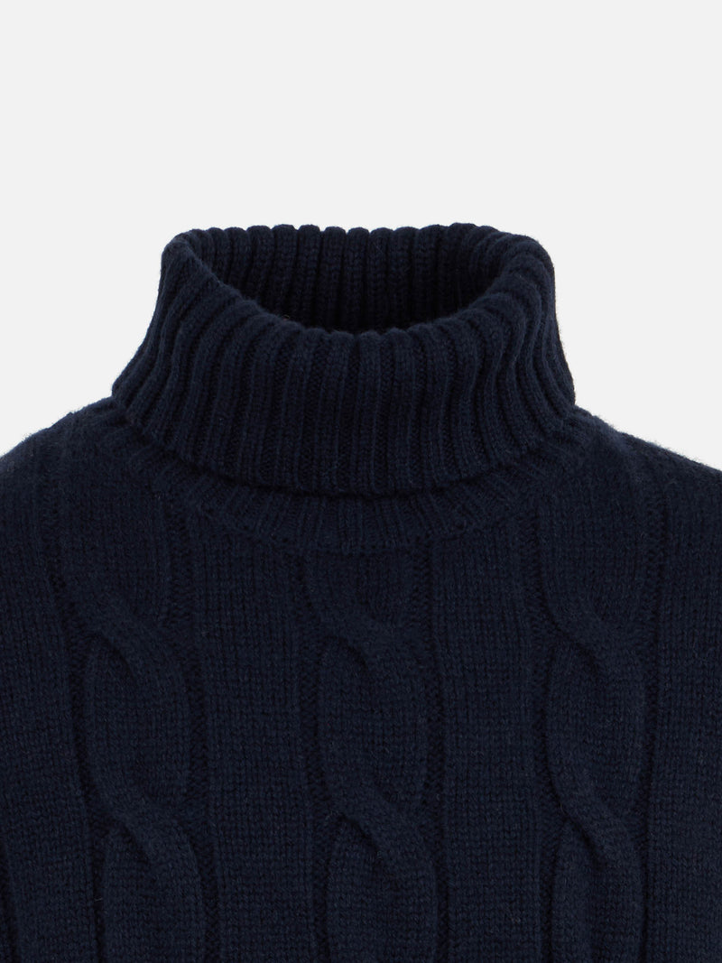 Boy cable knit cashmere blend sweater Fisherman