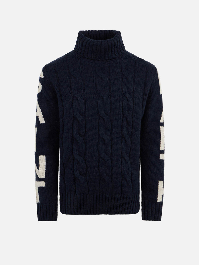 Boy cable knit cashmere blend sweater Fisherman