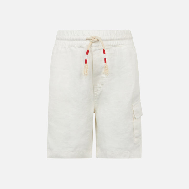 White color linen bermuda short