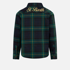 Camicia da bambino in lana con stampa scozzese
