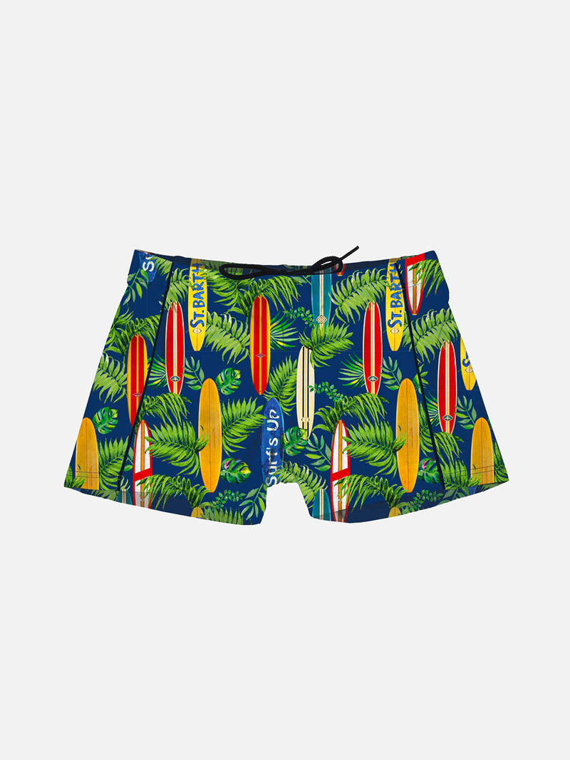 Boy swim trunk with board surf print