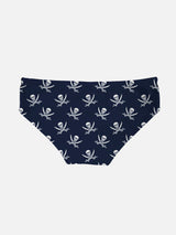 Slip da bagno da bambino blu navy micro stampa pirati