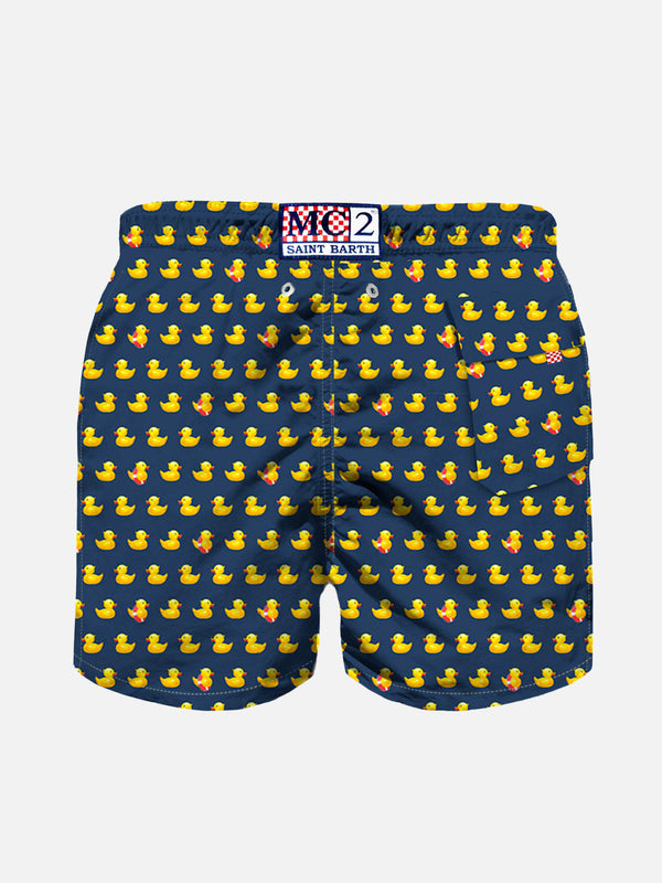 Boy swim shorts with ducky print