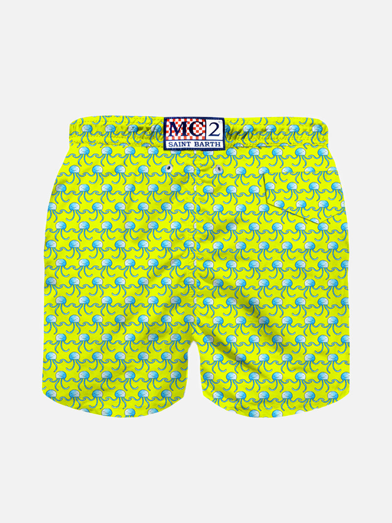 Jungen-Badeshorts aus leichtem Stoff mit Qualle-Print