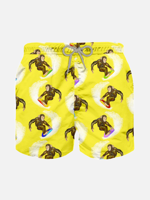 Klassische Badeshorts für Jungen mit Affen-Print