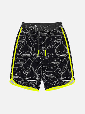 Boy swim shorts with shark print
