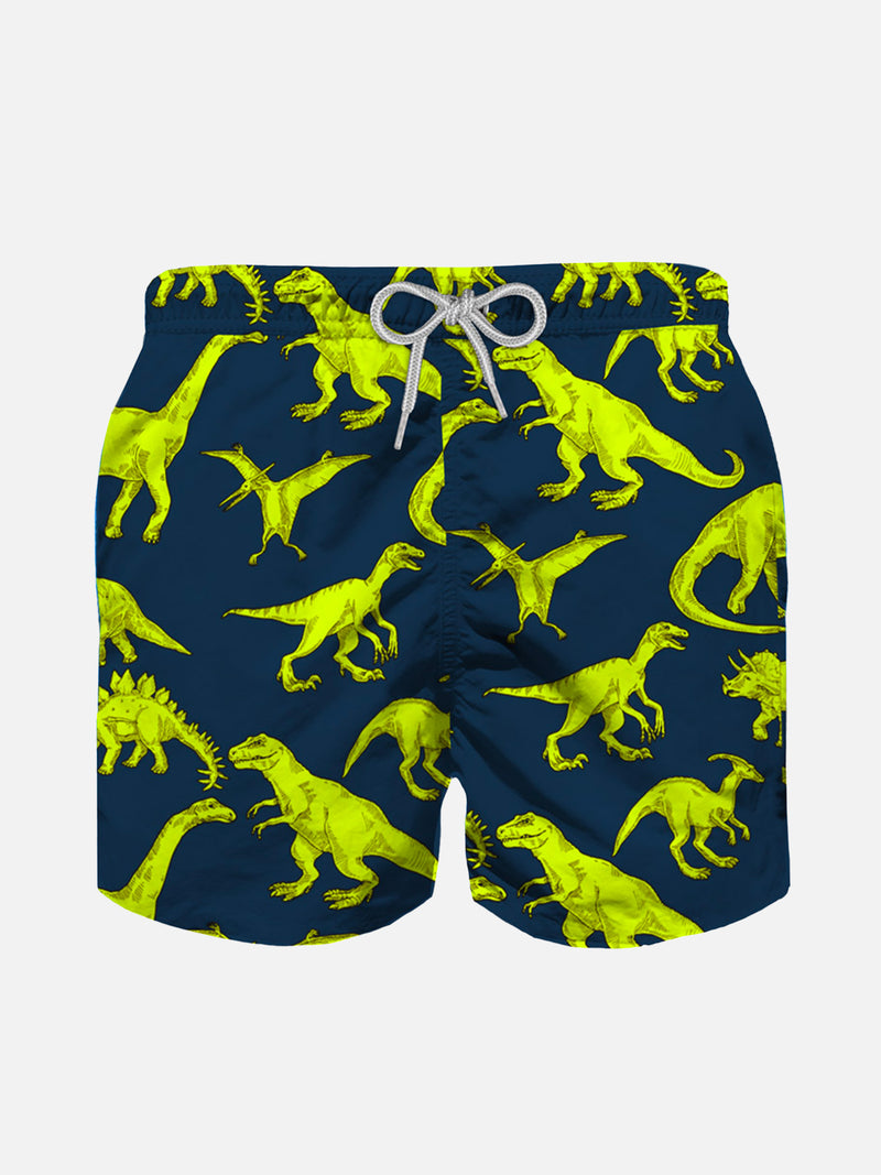 Boy swim shorts with dinosaur print