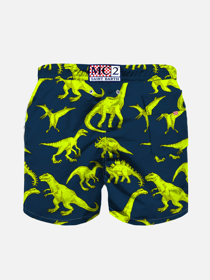 Boy swim shorts with dinosaur print