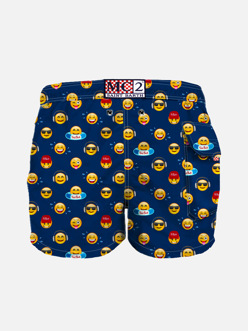 Costume da bagno da bambino con stampa emoji