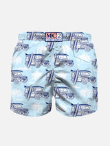 Jungen-Badeshorts aus leichtem Stoff mit Jeep-Print